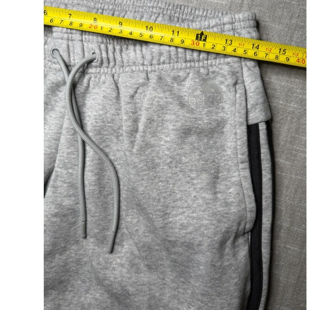 Adidas Womens Essentials 3-Stripes Fleece Tracksuit Grey Black Small Set - Picture 6 of 9